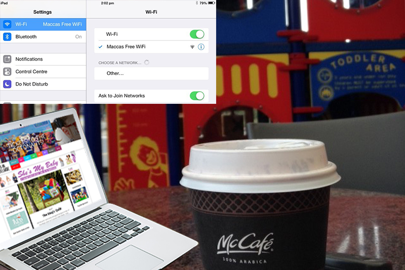 Wifi, creche and distraction free writing, all for the price of a small latte (or an apple) - Thanks Maccas!