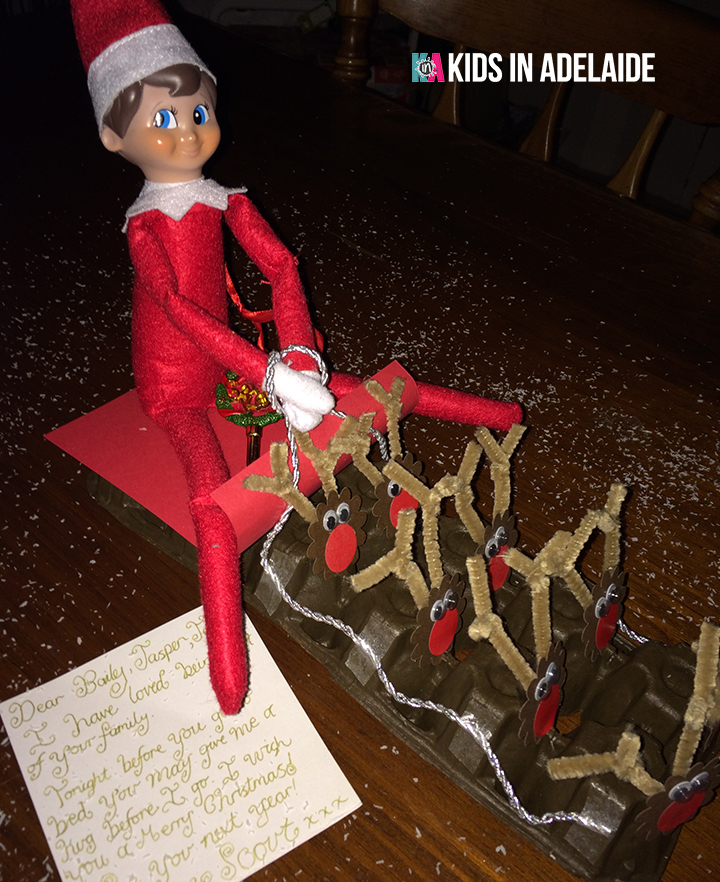 Kids in Adelaide Elf on the Shelf Dashing through the Snow