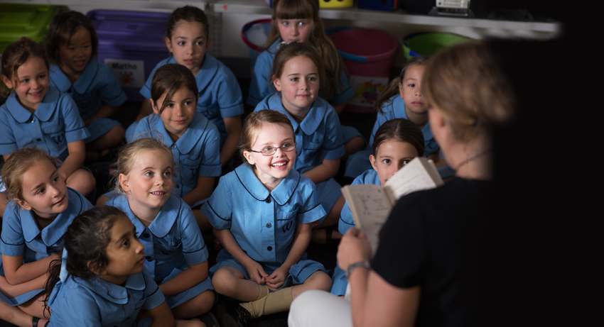 adelaide private school walford girls class reading a story